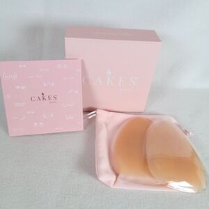 CAKES body Women Nipple Covers Grippy Triangle Bra Inserts Size OS Honey